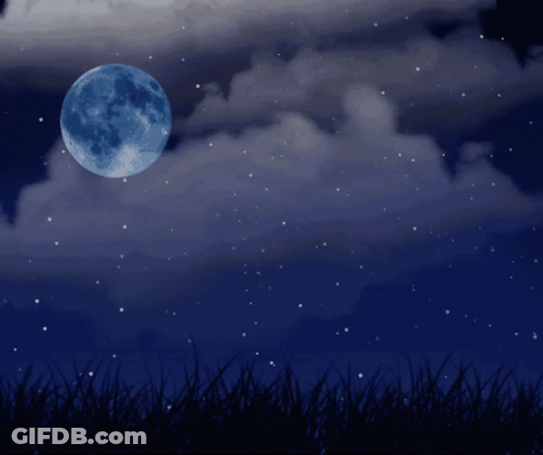Super Moon Moving On Starry Night GIF
