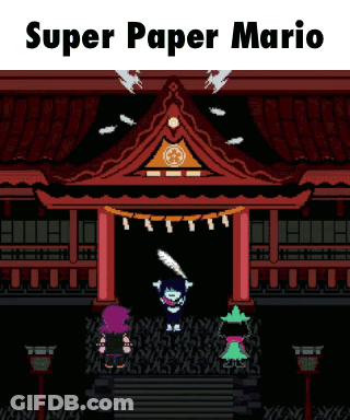 Super Paper Mario Playing On Computer GIF