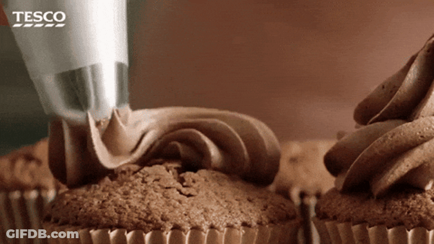 Super Quick Glazing Chocolate Cupcake GIF