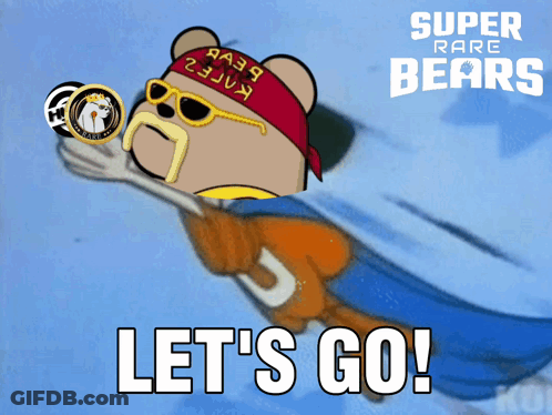 Super Rare Bears Poster Cartoon Character Flying GIF