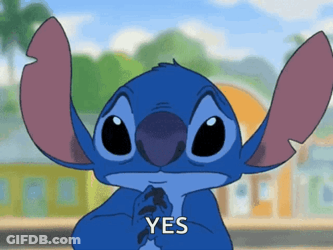 Super Sad Stitch Yes GIF