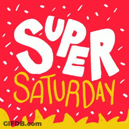Super Saturday On Fire Animated Text Art GIF