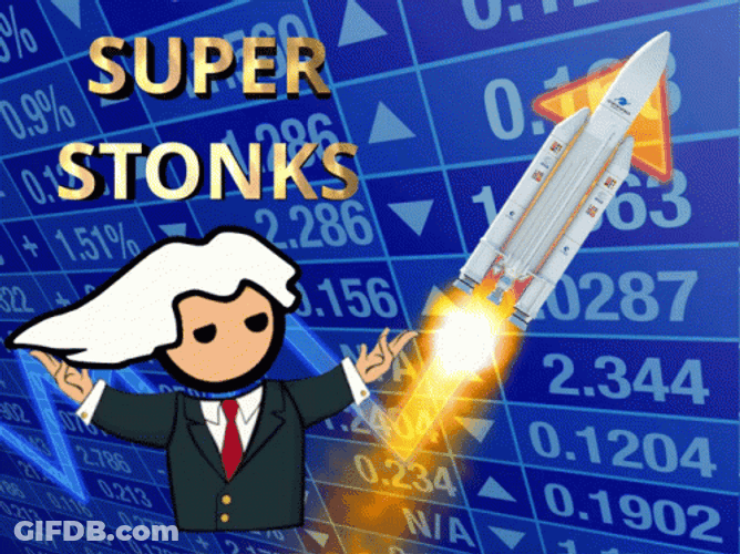 Super Stonks Character With White Long Hair GIF