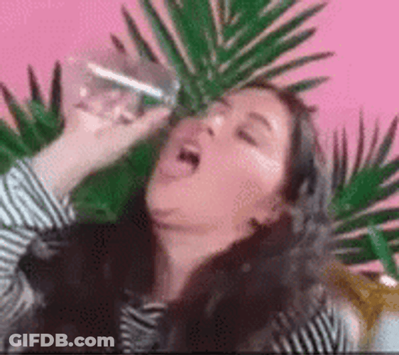Super Thirsty Draining Water From Cup GIF