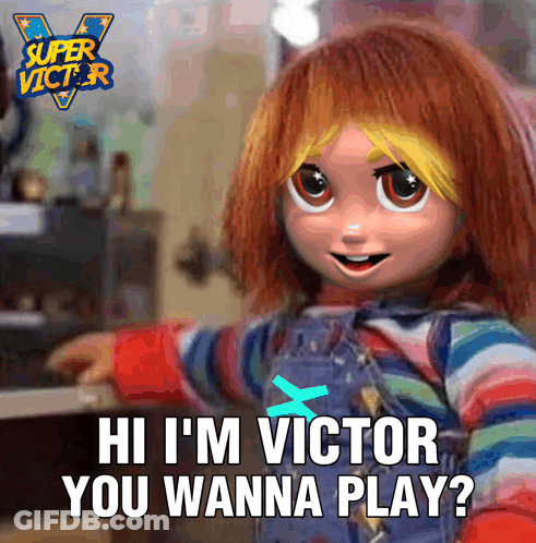 Super Victor Doll Saying Hi I'm Victor Wanna Play GIF