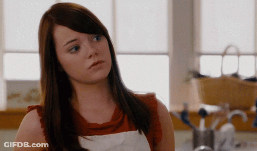 Superbad Emma Stone Is Talking To Someone GIF