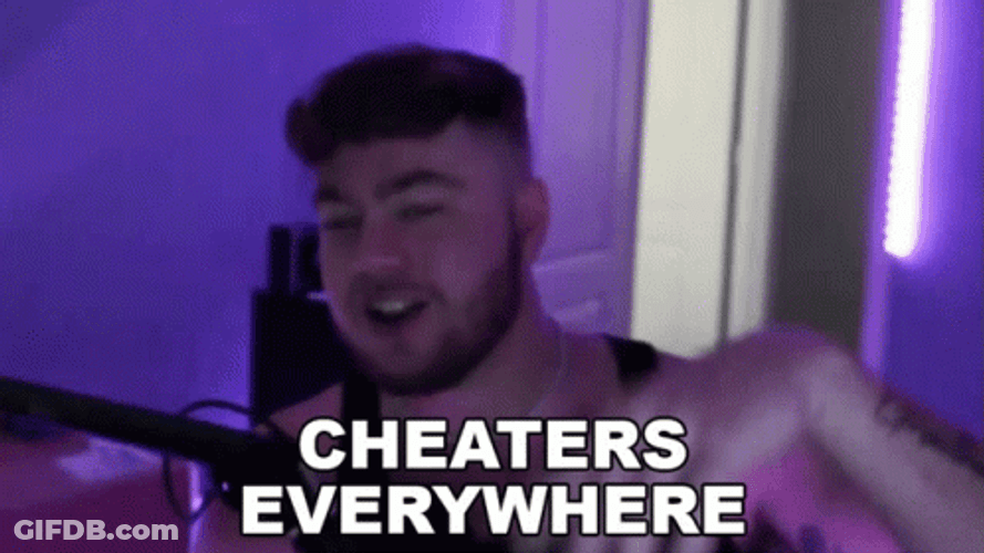 Superevan Saying Cheaters Everywhere GIF