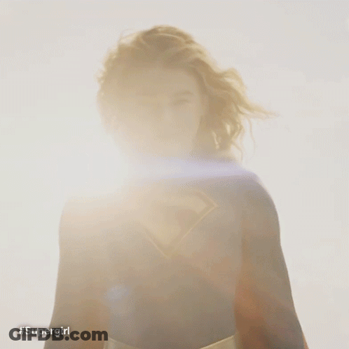 Supergirl Costume Woman Facing Sun GIF