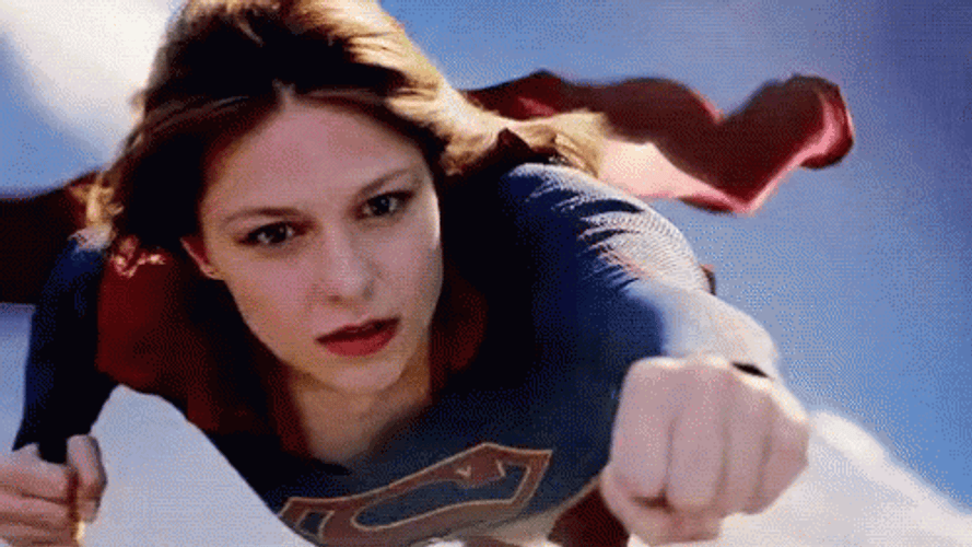 Supergirl Eagerly Flying GIF