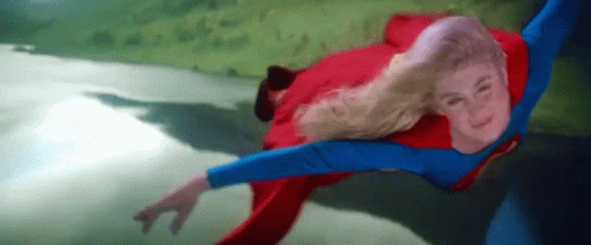 Supergirl Enjoys Flying GIF