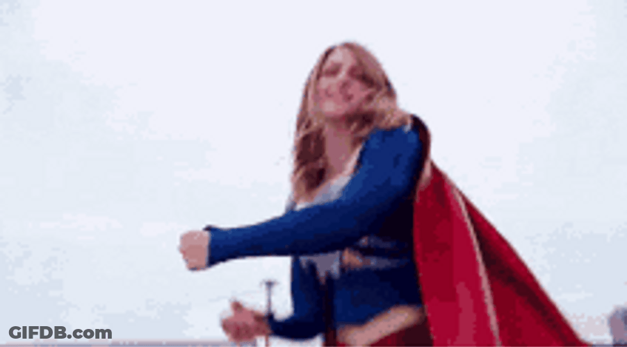 Supergirl Melissa Benoist Punching GIF