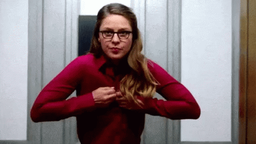 Supergirl Opens Shirt GIF