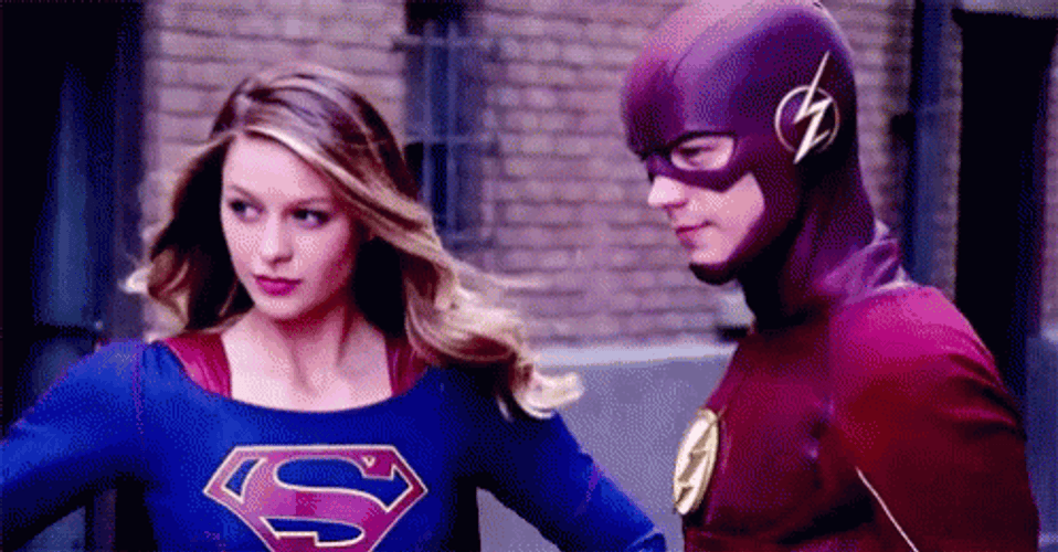 Supergirl With The Flash GIF
