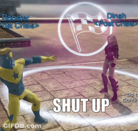 Superhero And Woman Shut Up GIF