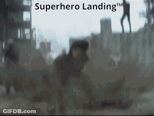 Superhero Landing Man Crawling In Dirt GIF