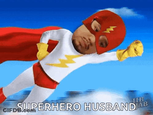 Superhero Man Flying Superhero Husband GIF