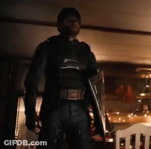 Superhero Man Holding Shield GIF