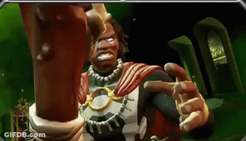 Superhero Man Holding Sword Pointing GIF