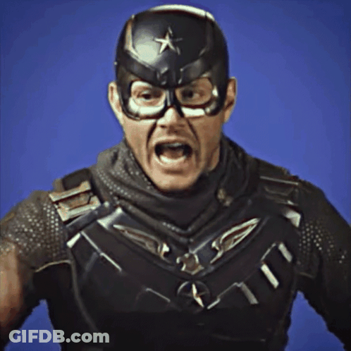 Superhero Man Making Funny Face GIF