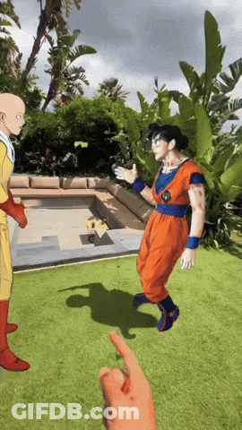 Superhero Man Standing Next To Another Man GIF