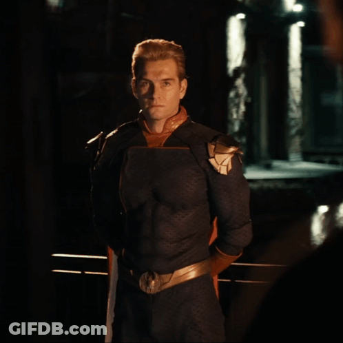 Superhero Man With Belt Buckle GIF