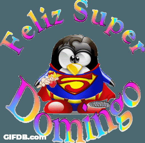 Superhero Penguin Feliz Domingo Fun Art GIF