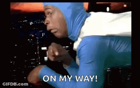 Superhero Pointing On My Way GIF