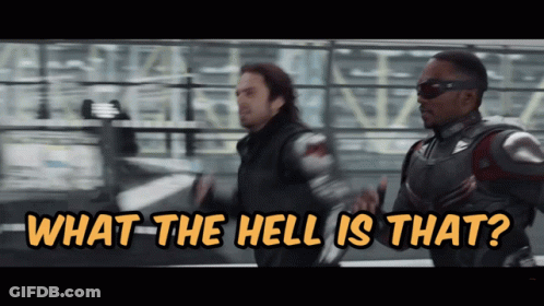 Superhero Running Saying What The Hell Is That GIF
