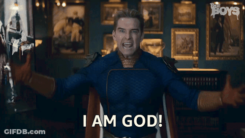 Superhero Saying I Am God GIF