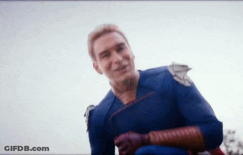 Superhero Smiling On Bench GIF