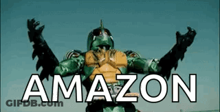 Superhero With Arms Outstretched In Front Of Amazon GIF