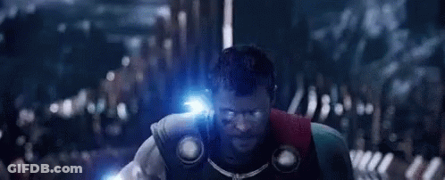Superhero With Blue Lightning From Chest GIF