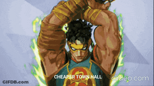 Superhero With Cheaper Town Hall GIF