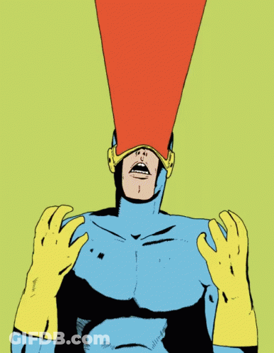 Superhero With Cone And Yellow Gloves GIF