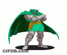 Superhero With Green Cape GIF