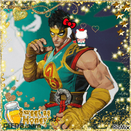 Superhero With Hello Kitty And Sweeter Honey GIF