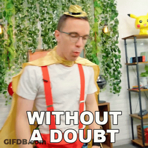 Superhero With Without A Doubt On Chest GIF