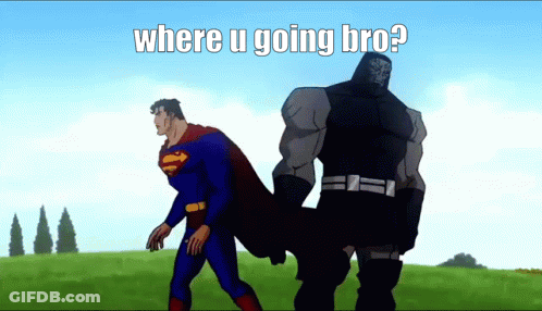 Superman And Bane Where U Going Bro GIF