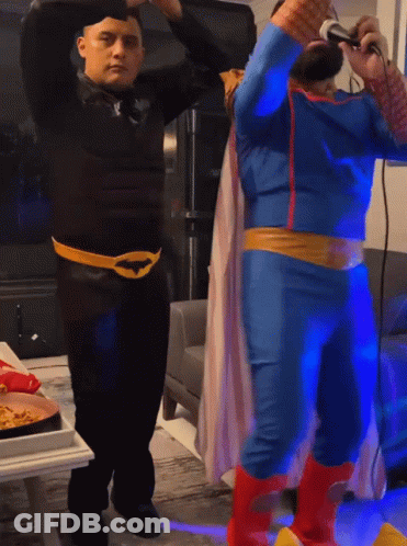 Superman And Batman Dancing GIF