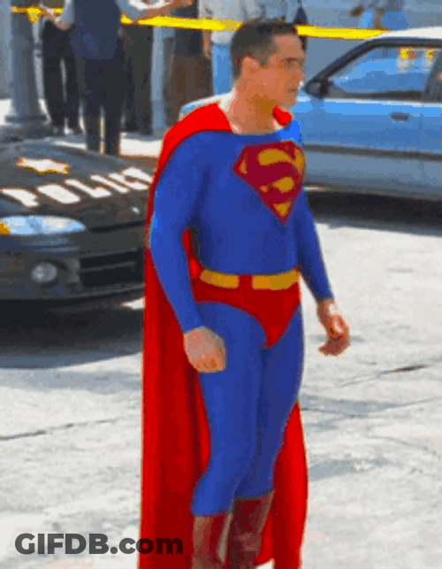 Superman Anxiously Looking Around GIF