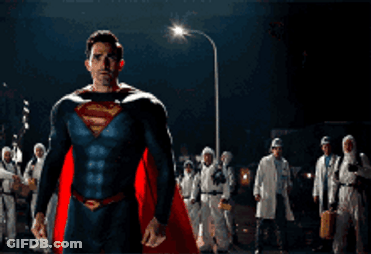 Superman Back To Back GIF