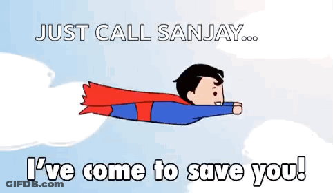 Superman Flying Just Call Sanjay I've Come To Save You GIF