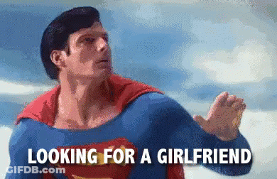 Superman Flying Looking For Girlfriend GIF