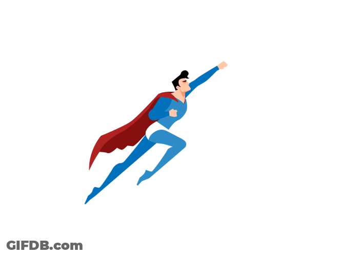 Superman Flying Rotating In Place GIF