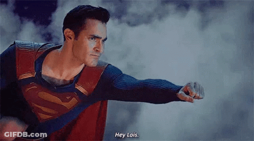 Superman Flying Saying Hey Lois GIF