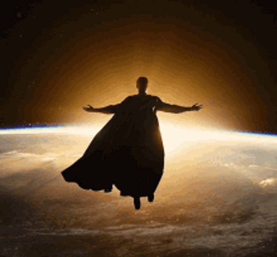 Superman Flying Silhouette GIF