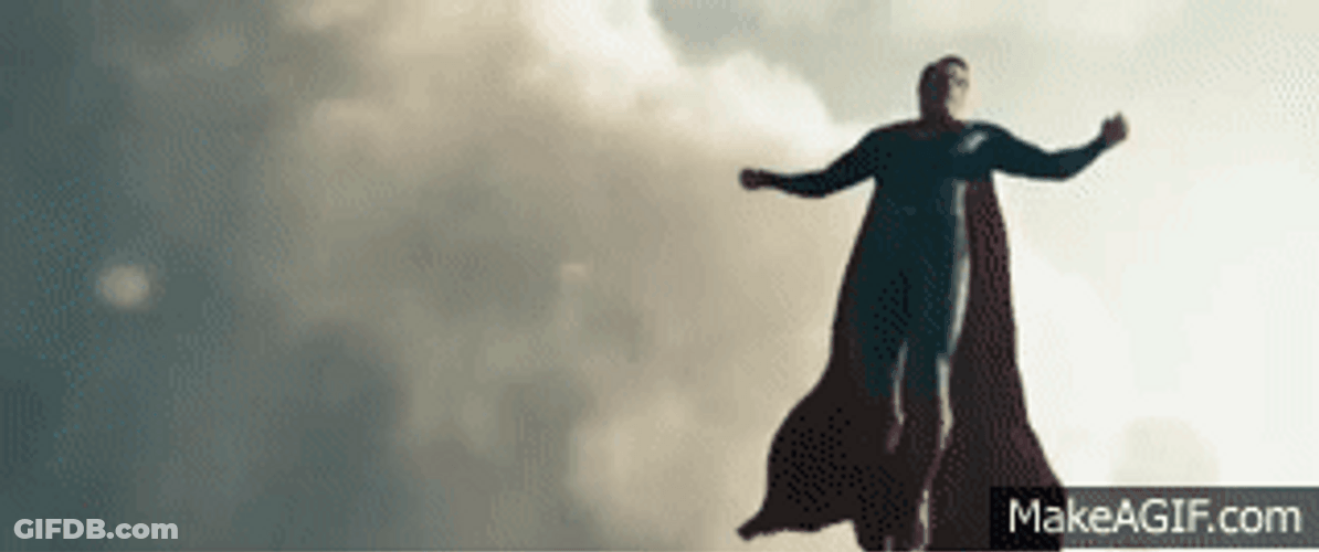 Superman Flying To Space GIF