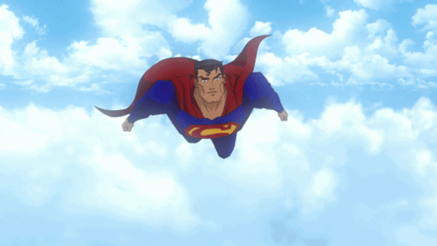 Superman Flying With Supergirl GIF