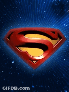 Superman Logo Against Blue Sky GIF
