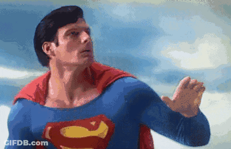 Superman Looking Around GIF